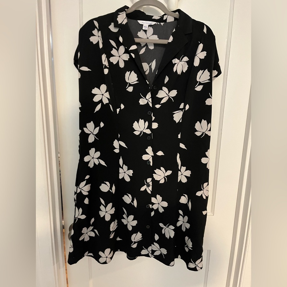 POPSUGAR Black and White Floral Dress